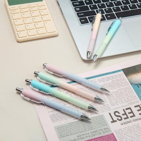 Gel Pens Medium Point 0.7mm Black Ink Gel Pen Retractable Cute Pens for Smooth W - Picture 2 of 7